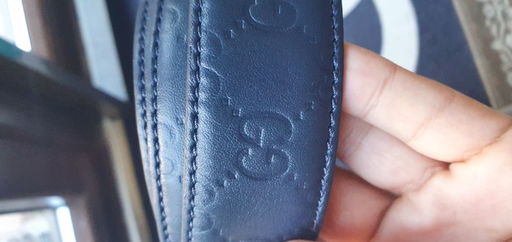 Curea gucci piele naturala bleumarin