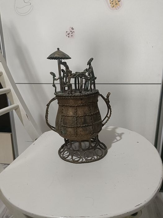 Oală sau borcan Kuduo - Ashanti Ghana - Bronz sau alamă secolul XX - Artă africană veche