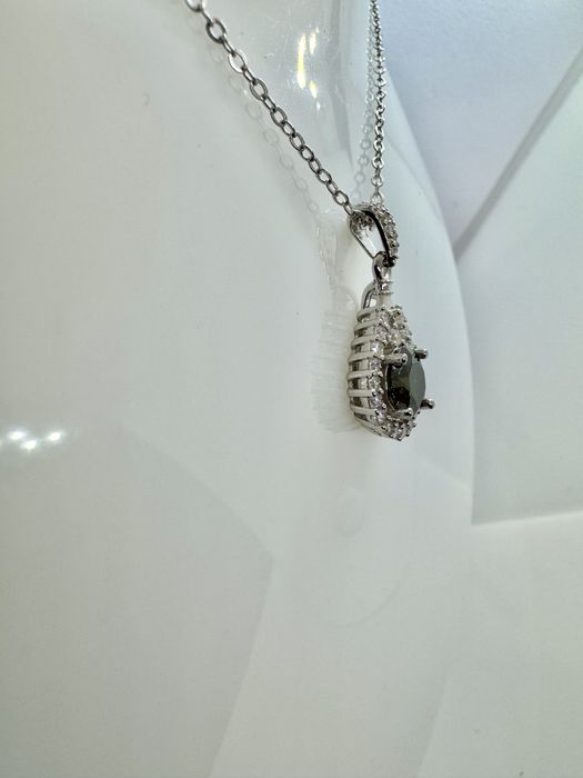 Сребърно колие с мойсанит (диамант) 1 карат