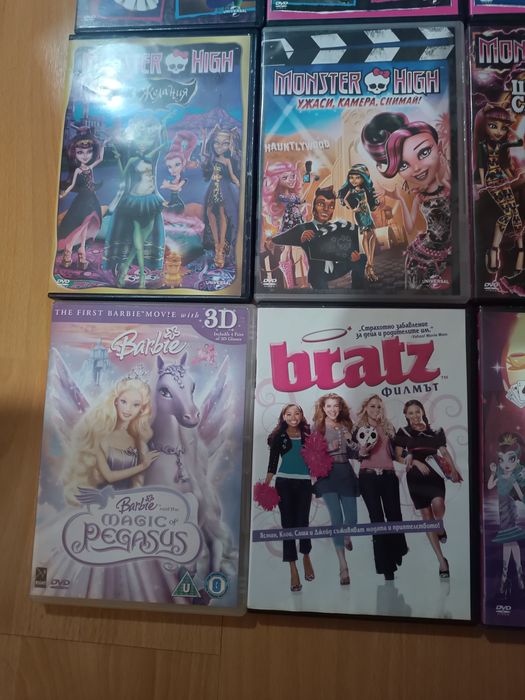 DVD филми Monster High, EAH, Barbie, Bratz, Sweeney Todd Tim Burton
