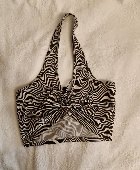 Зебров crop  топ H&M