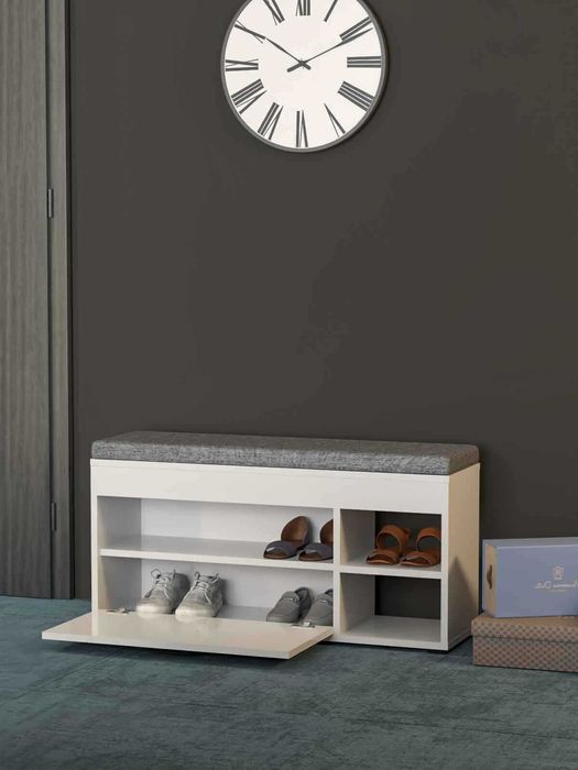 Шкаф за обувки с пейка / Шкаф пейка за обувки с възглавница