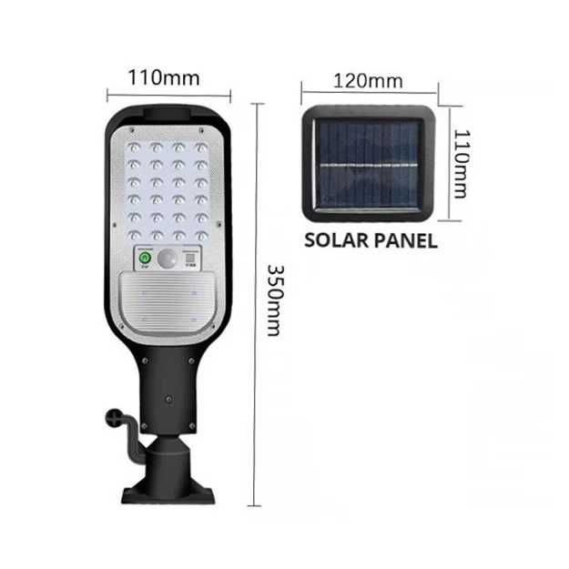 Външна лампа със соларен панел и датчик за движение JX-518, 120W