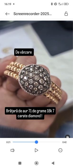 bratara  de aur 18 kcu diamante