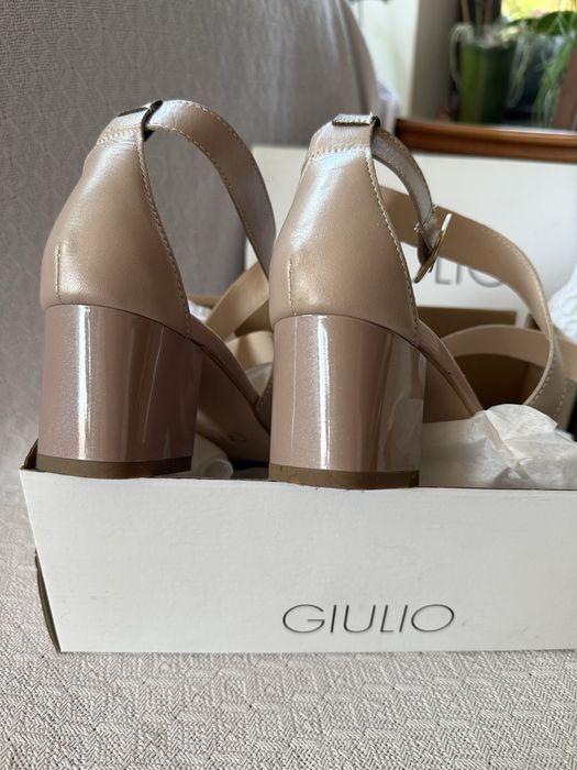 Sandale elegante GIULIO din piele, nude/roz pudrat, mărimea 37