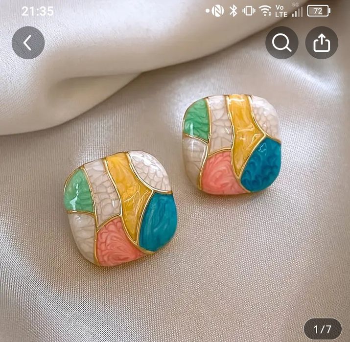 Винтидж тюркоазени висящи обеци, подарък за елегантната визия на сякаш