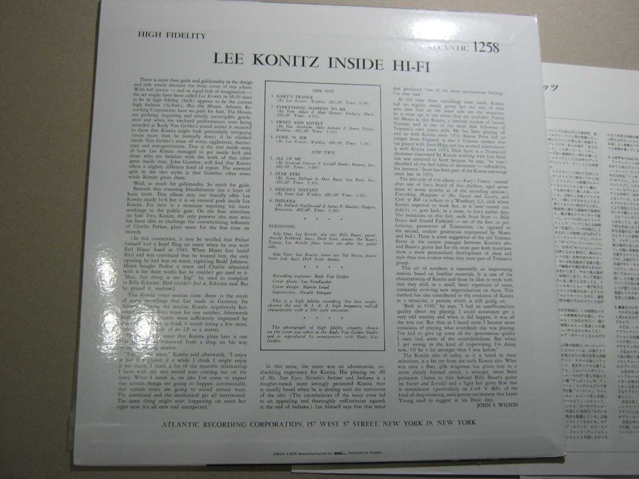 Виниловая пластинка Lee Konitz  (JAPAN)
