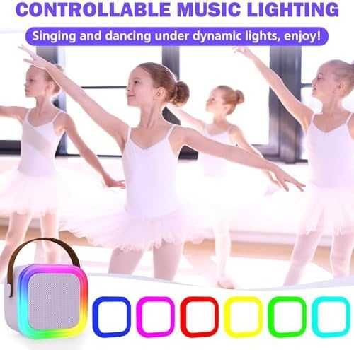 Нова Преносима Bluetooth караоке машина с 2 микрофона и LED светлини