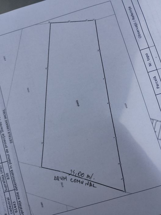 Vând teren in M.Casin