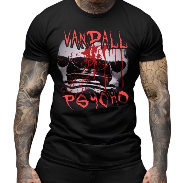 PSYCHO Мъжки тениски черни S-5XL