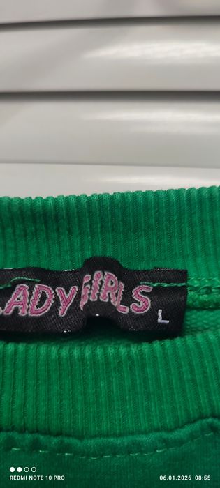 Дамска блуза Lady Girls – размер L – зелена с апликация