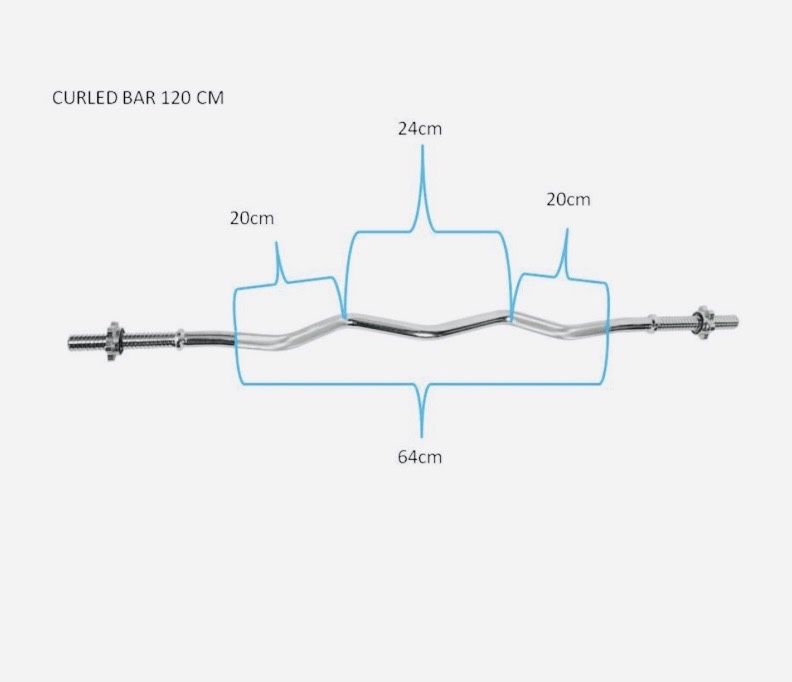 Bara curl fitnes curbata 120 cm