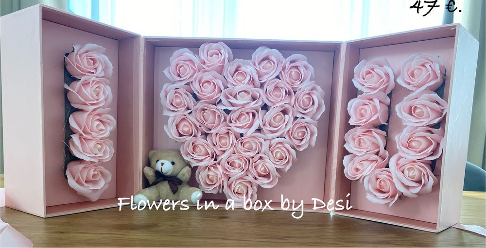 Букет от рози в кутия – подарък за Свети Валентин