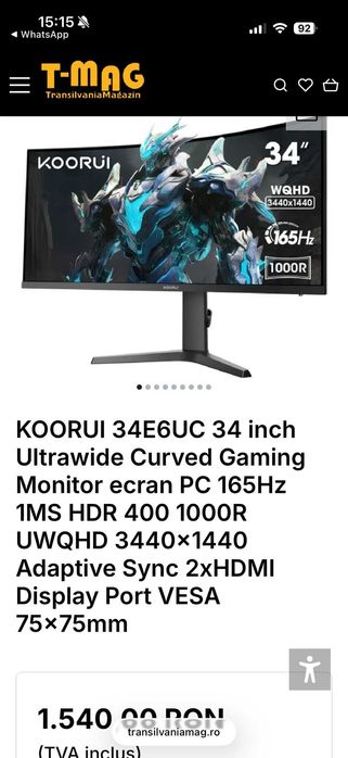 Monitor KOORUI 34inch