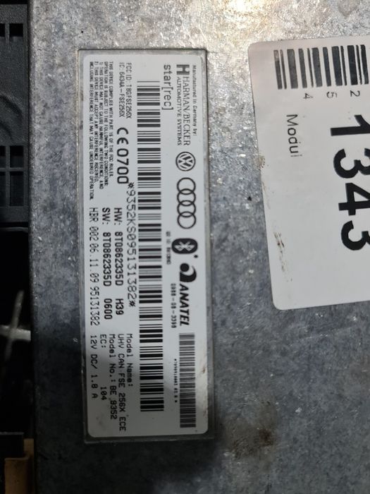 AUDI Q5 2008 - 2015 (1343) Bluetooth модул 8t0862335d
