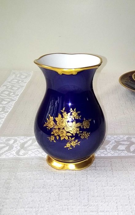 Вазочка немецкий фарфор кобальт  раритет