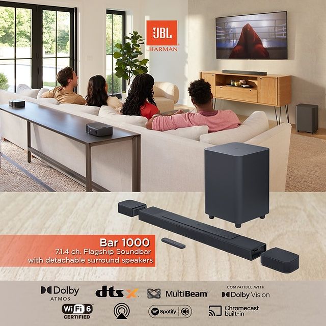 Саундбар JBL Bar 1000 9.1 Wi-Fi Dolby Atmos Dolby vision new (2022 ...