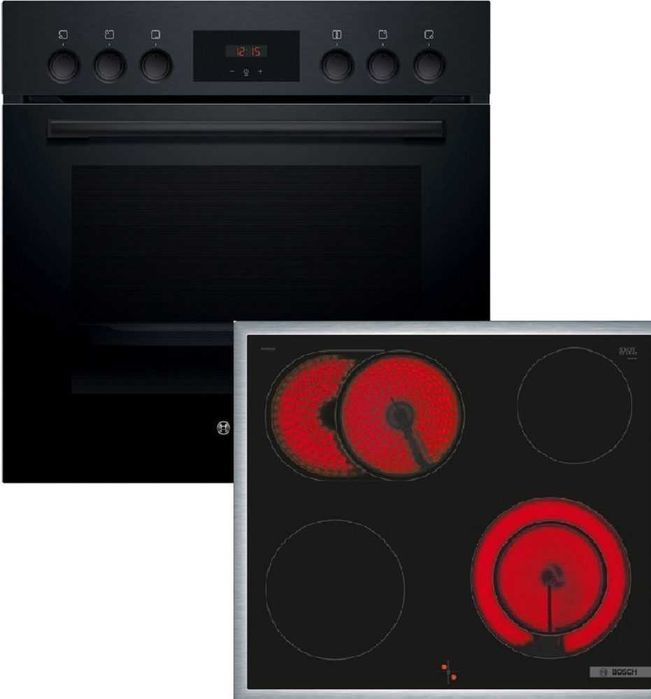Фурна за вграждане BOSCH HEF113BB0 + Стъклокерамичен плот