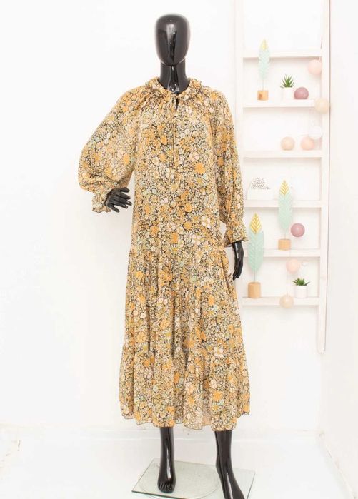 Free People дамска дълга рокля с флорален принт разкроена XS-S