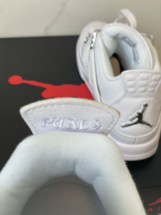 Air Jordan 4 Pure Money White Metallic Silver Full Box VerificareColet
