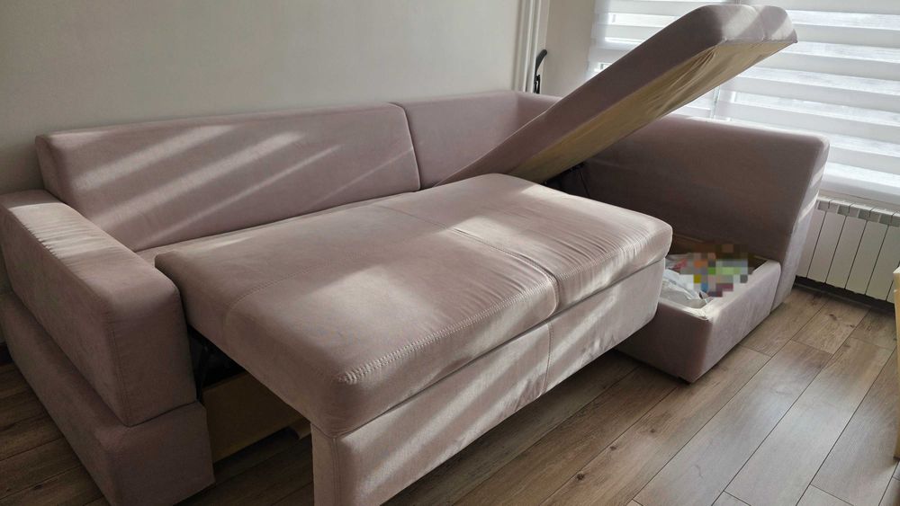 Ъглов диван с ракла и функция за сън
