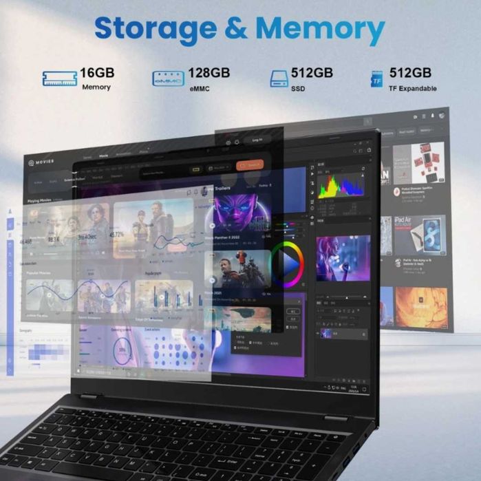 Laptop Jumper EZbook P1 Intel N95 RAM 16GB DDR5 SSD 512GB + eMMC 128GB  - GARANTIE 12 LUNI | TrueGSM