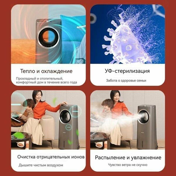 Многофункциональный мобильный кондиционер двойного