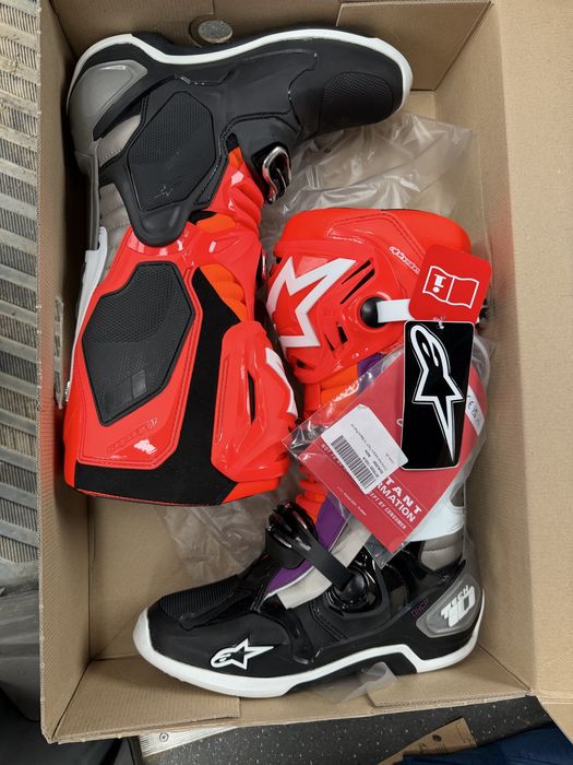 alpinestars tech 10 Black Red Fluo Orange Fluo Wht