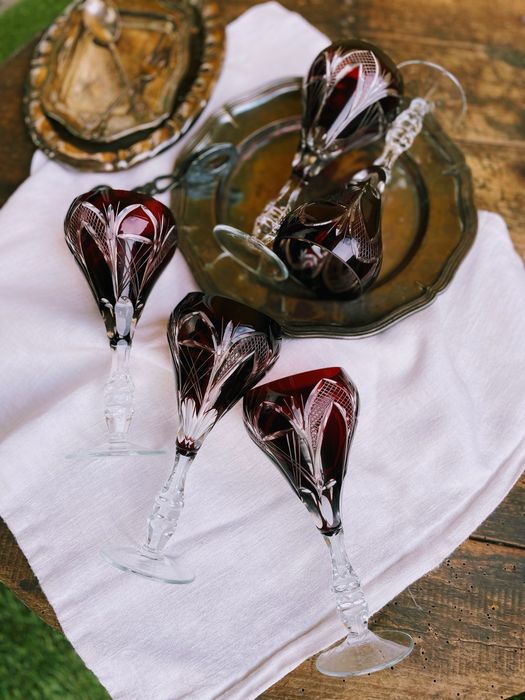 Бохемски кристални чаши за вино