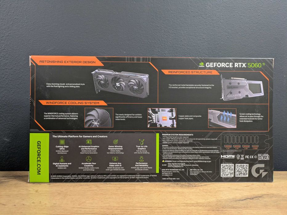 RTX 5060 Ti 8GB Gigabyte Gaming OC 3X