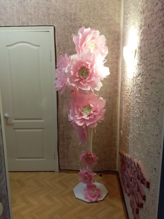 Искусственные цветы для детских танцев. Бумажные цветы.