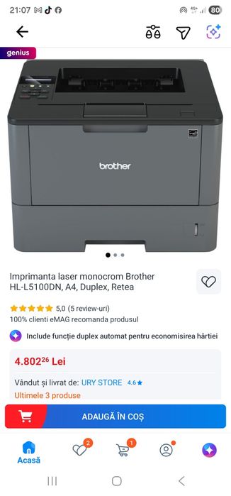 Imprimanta Brother retea