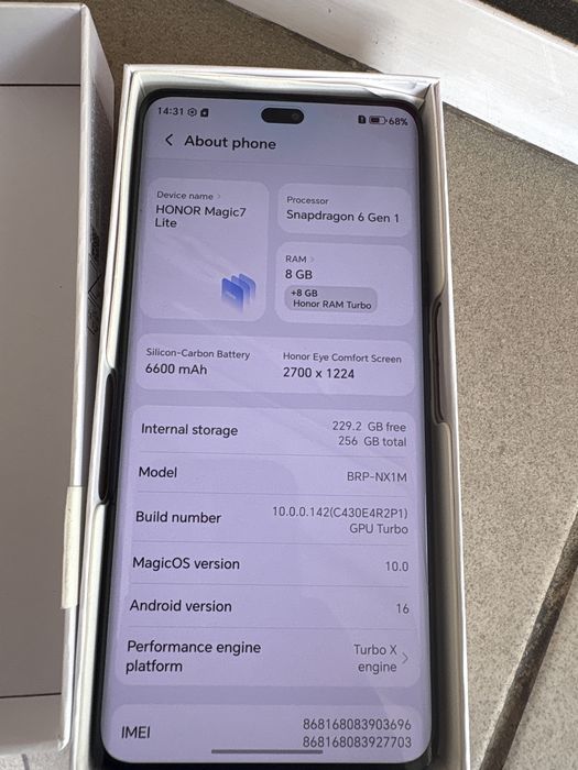 Vand Honor Magic 7 lite