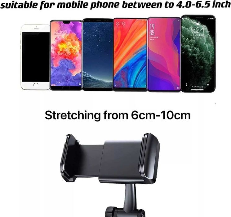 Поставка за телефон за огледало на автомобил 360° - въртяща.