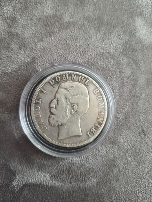 Moneda 5 lei argint 1880 Carol I
