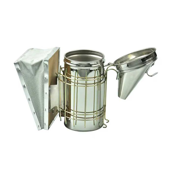 Пушилка пчели с телешка кожа и галванизирано желязо Размер М пчели мед