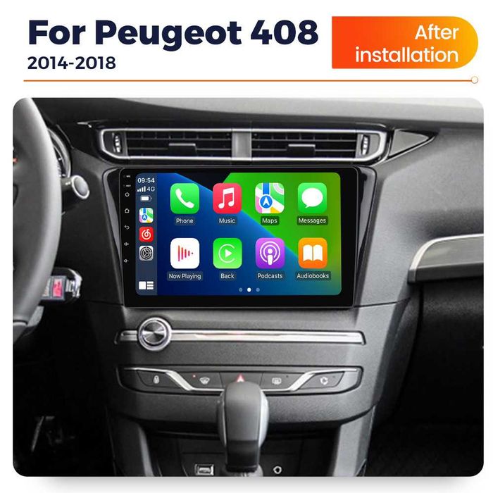 NAVIGATIE Android 14 Peugeot 408 2012 -2020 1/8 Gb Waze CarPlay CAMERA