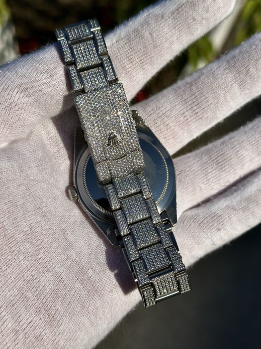 rolex datejust pave blue dial 41,mm