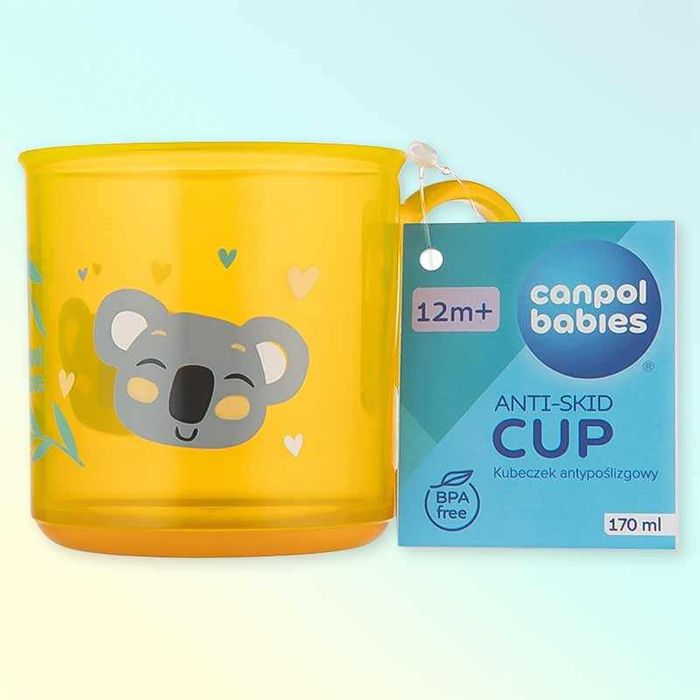 Детската чаша с дръжка и нехлъзгащо се дъно, с животни 12м+ , Canpol