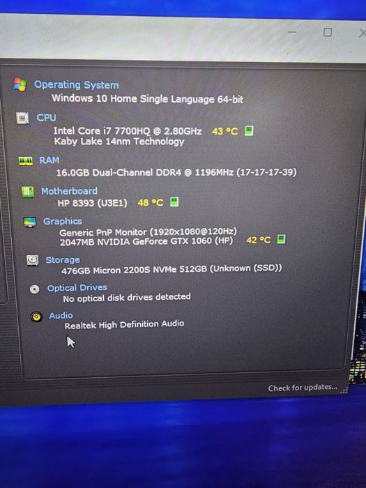 Gaming HP omen 17