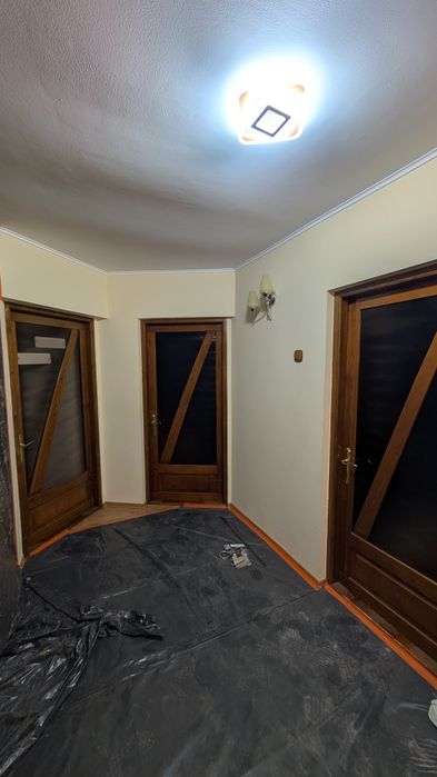 Uși din lemn cu sticlă mată