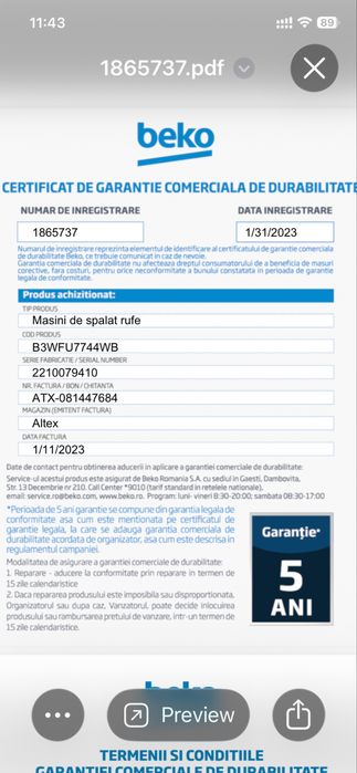 Masina de spalat Beko b300 cu 3ani garantie Altex