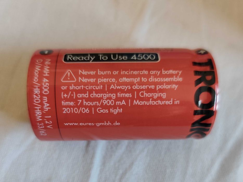 Акумулаторна /презареждаема/ батерия R 20, Tronik, Ni-MH, модел Ready To Use 4500 mAh, 1.2 v