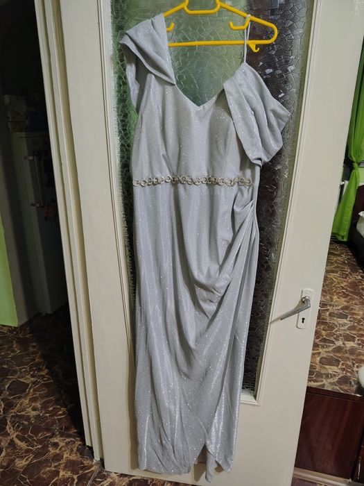 Rochie gri cu sclipici