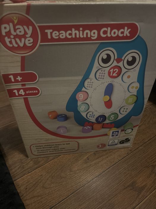 Jucarie de lemn ceas educativ