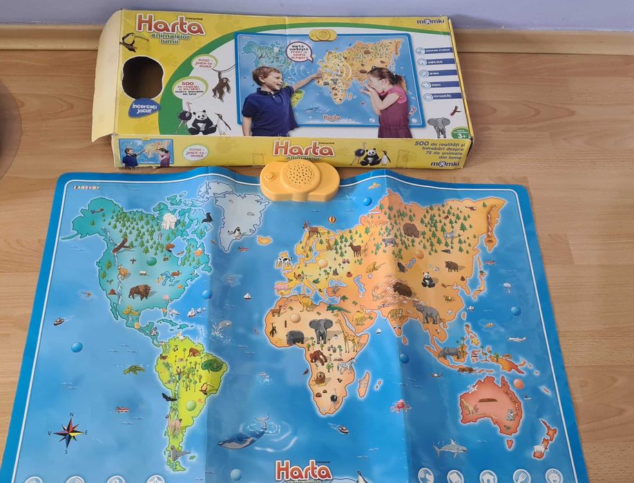 Harta interactiva a lumii cu animale Momki