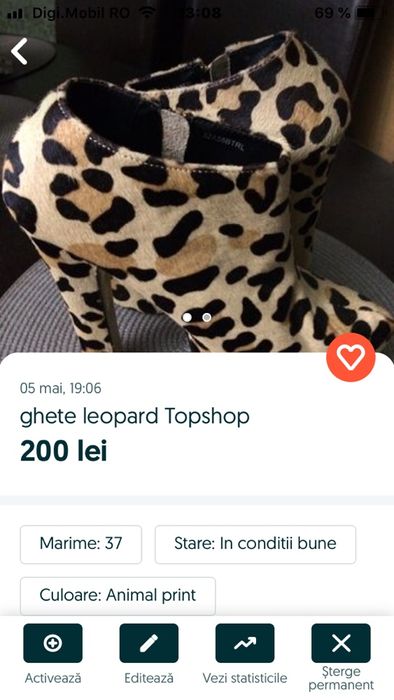 ghete cu flori si ghete model leopard