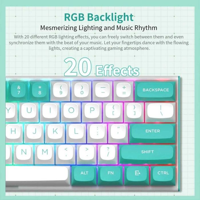 Tastatura gaming mecanica RGB cu senzori Hall, Redragon K683-WB 61-Key