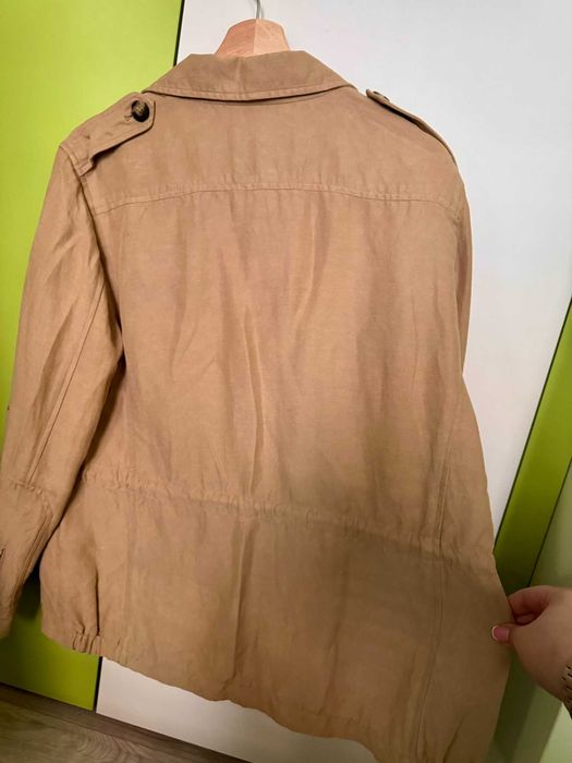 Massimo Dutti Safari Blazer Jacket от лен и коприна, размер L