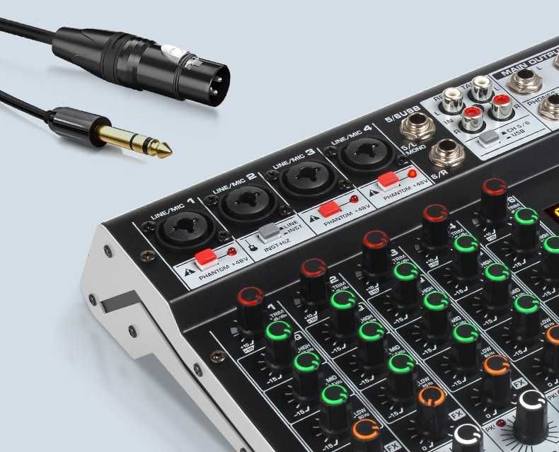 Pasiv mixer audio 6 canale KT6M Stereo canal USB Bluetooth 99 digital DSP efecte LED ecran